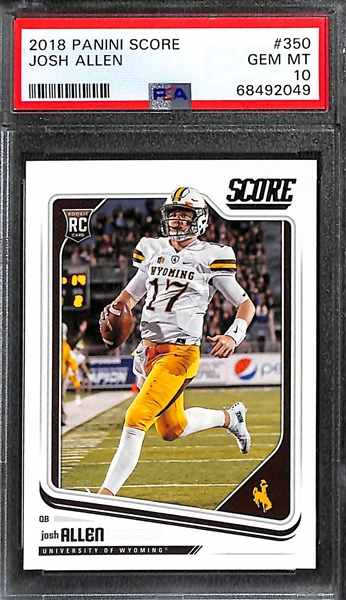 Lot of (5) Graded Quarterback Rookie Cards inc. 2018 Score Josh Allen (PSA 10), 2023 Chronicles Draft Picks CJ Stroud (SGC 10), +